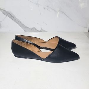 Black Pointy Toe D’Orsay Ballerina Flats NWOT Size 8.5
